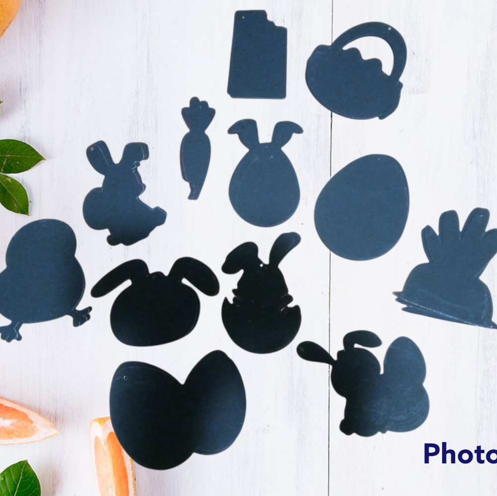 45 Pcs Easter Scratch Paper Art. Easter Shapes Hanging Rainbow Ornaments